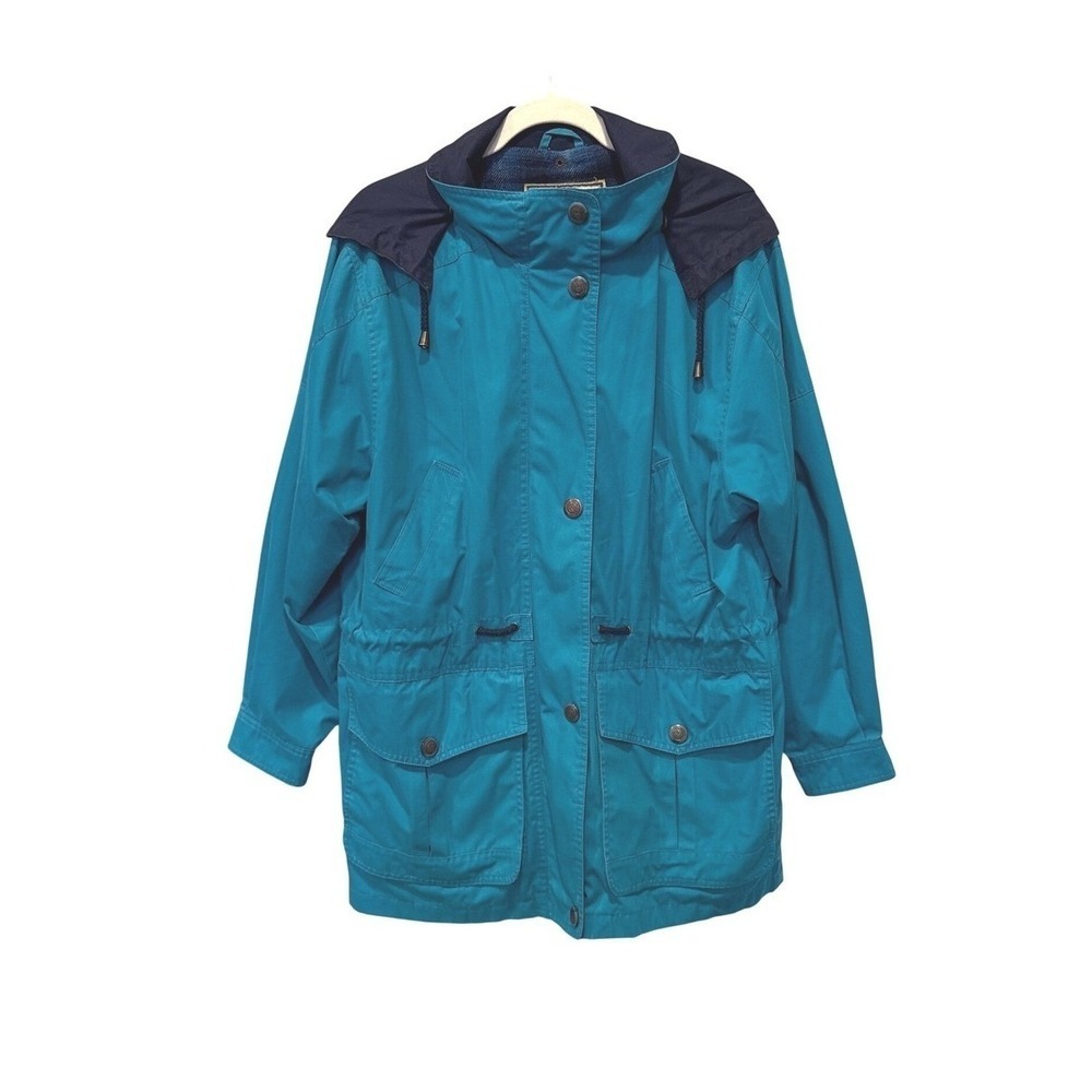 Pacific Trail Parka Jacket Womens Medium Teal Blue Vintage 90s Gorpcore